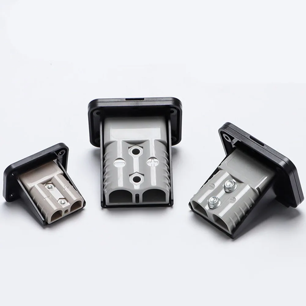 Fixed Base For Anderson Connector For Electric Vehicle Charging, PC Flame Retardant Shell, 50A 120A 175A Rated Current, 600V