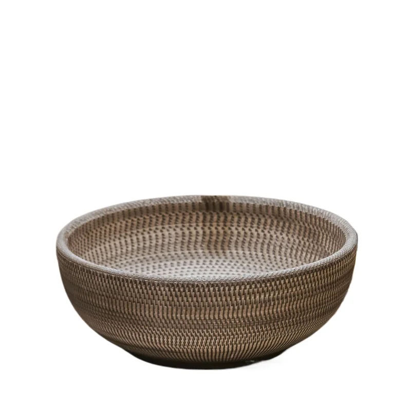 

Retro round button point ceramic art wash basin on the stage Antique balcony wash basin Single basin Household