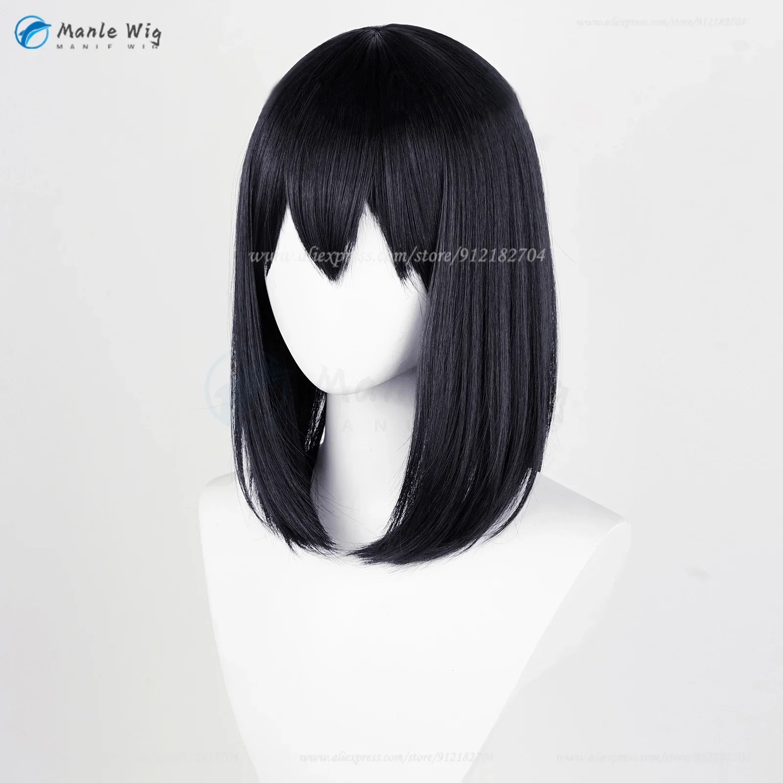 Anime Shimizu kiyoko Wigs 45cm Black Blue Shimizu kiyoko Cosplay Wig Heat Resistant Synthetic Hair Women Role Play Wig + Wig Cap