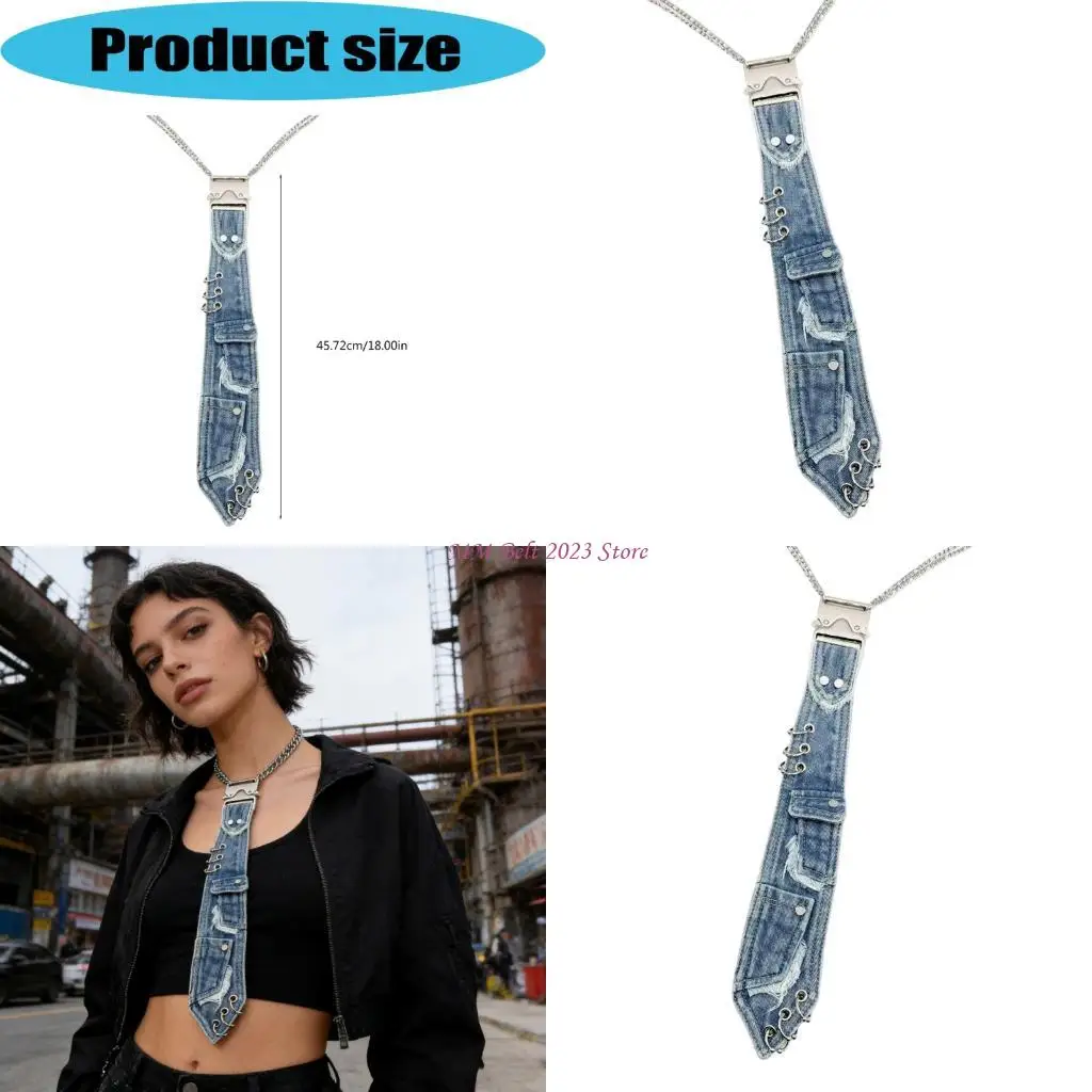 49me-subcultural-neck-tie-long-necklace-2000s-party-neckpiece-for-adult-teens-unisex