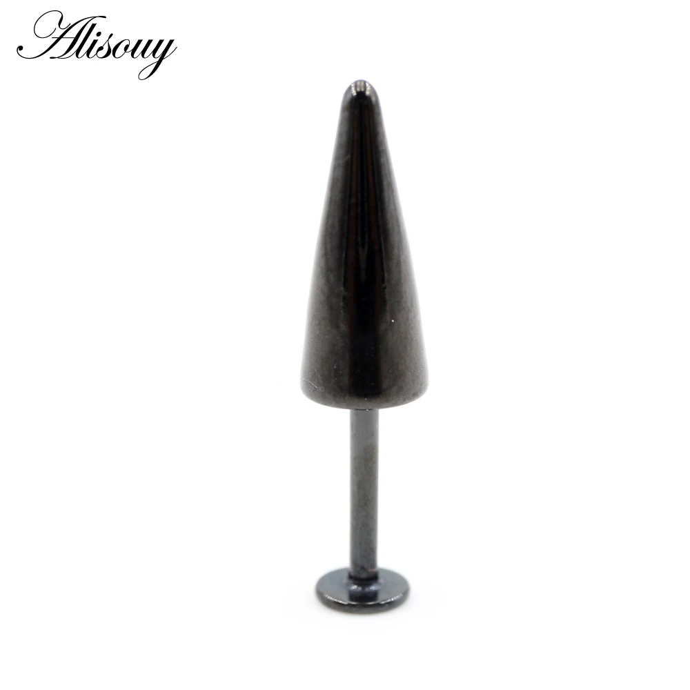 Alisouy 1PC Stainless Steel Rivet Taper Cone Spike Tragus Helix Bar Labret Lip Rings Stud Cartilage Ear Earring Piercing Jewelry