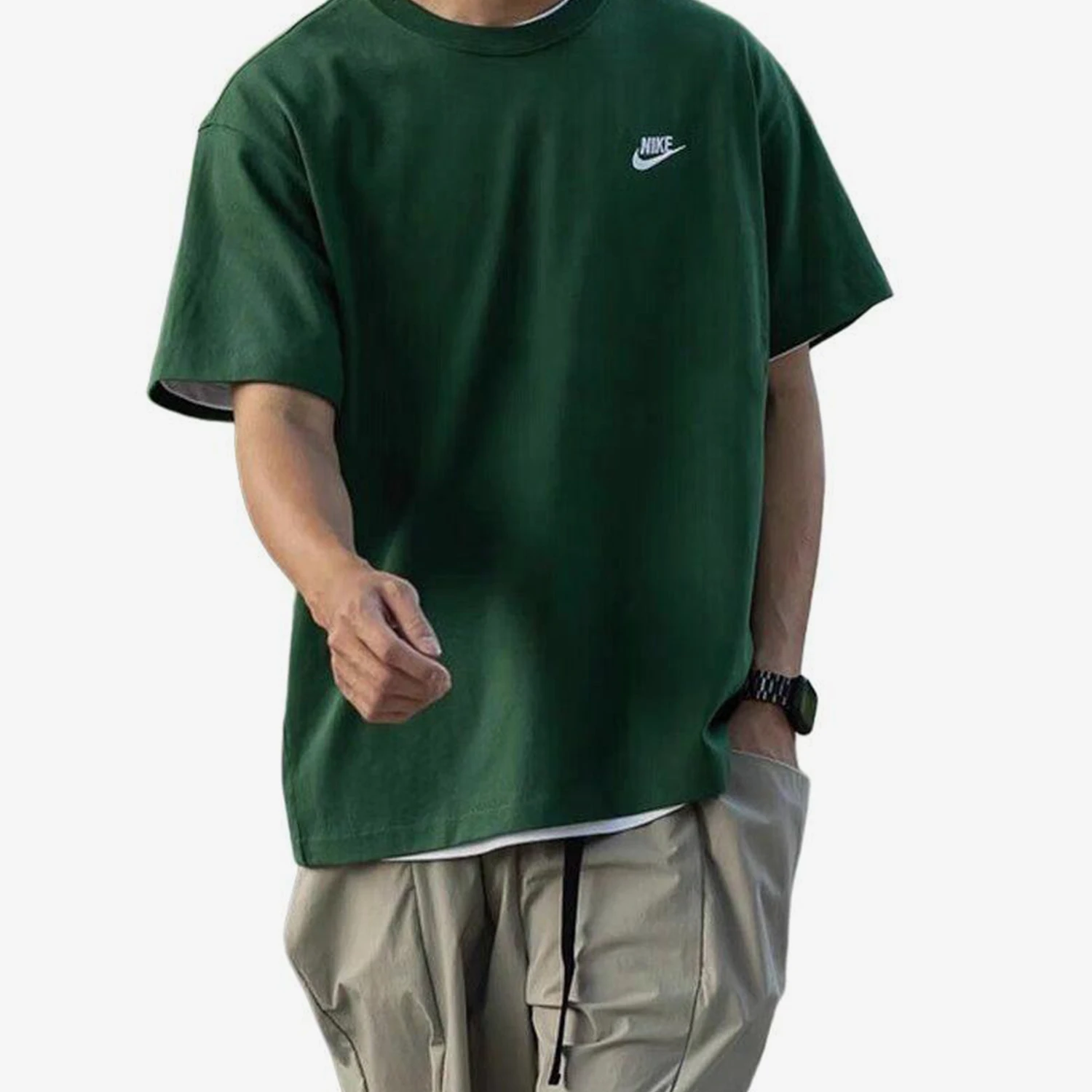 Nike genuine summer men's round neck embroidered loose breathable short sleeved T-shirt FN3698-341