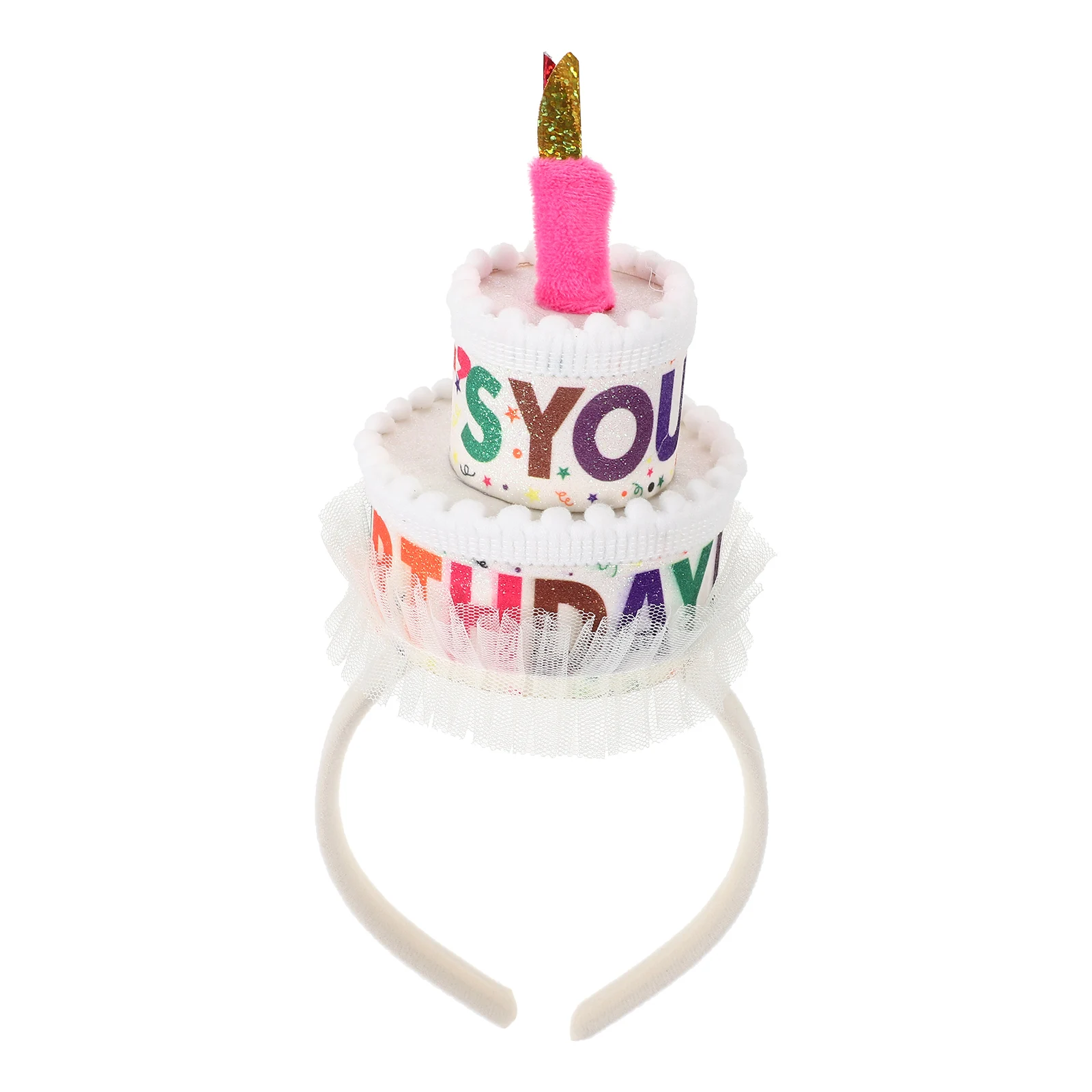 

Cake Headband Creative Hair Hoops Birthday Headbands Funny Decoration Party Accessories Fabric Headdress