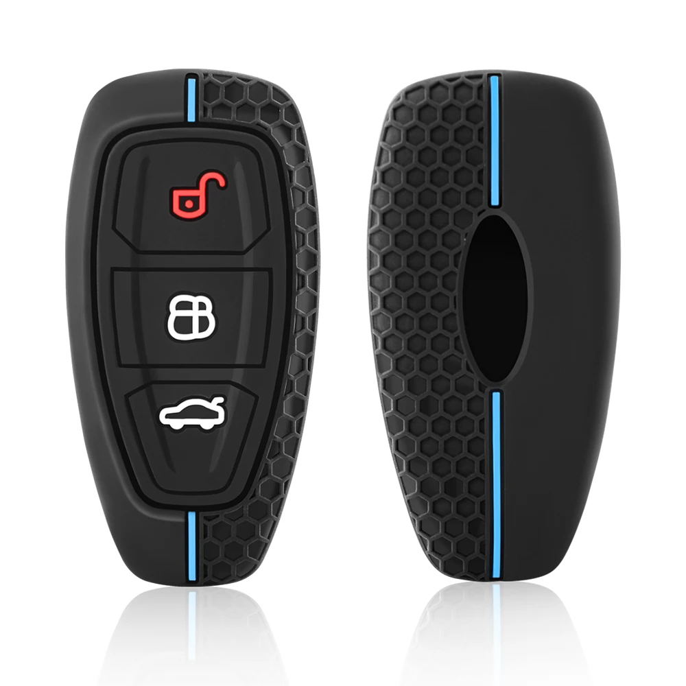 Silicone Car Key Case Shell for Ford Kuga Focus Mk3 Mk4 Mondeo Fiesta Titanium Ecosport Transit MK8 key Cover Remote Accessories