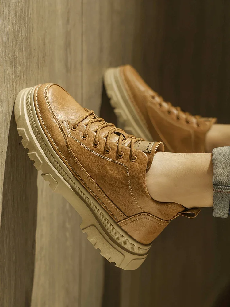 

Classic Men's Sneakers Platform Slip on Casual Shoes for Men Leather Sneakers New Comfort Flat Shoes Spring Men's Loafers Shoes