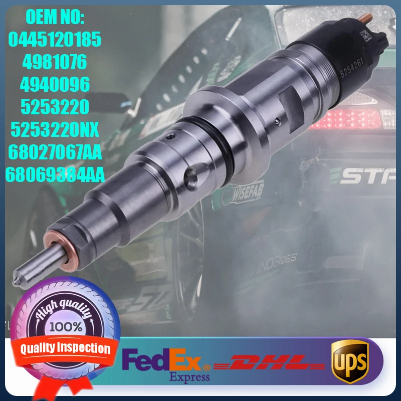 

New Engine Parts Common Rail Fuel Injector 0445120185 4981076 4940096 5253220 for Cummins ISB 6.7L Dodge Ram 4500 5500