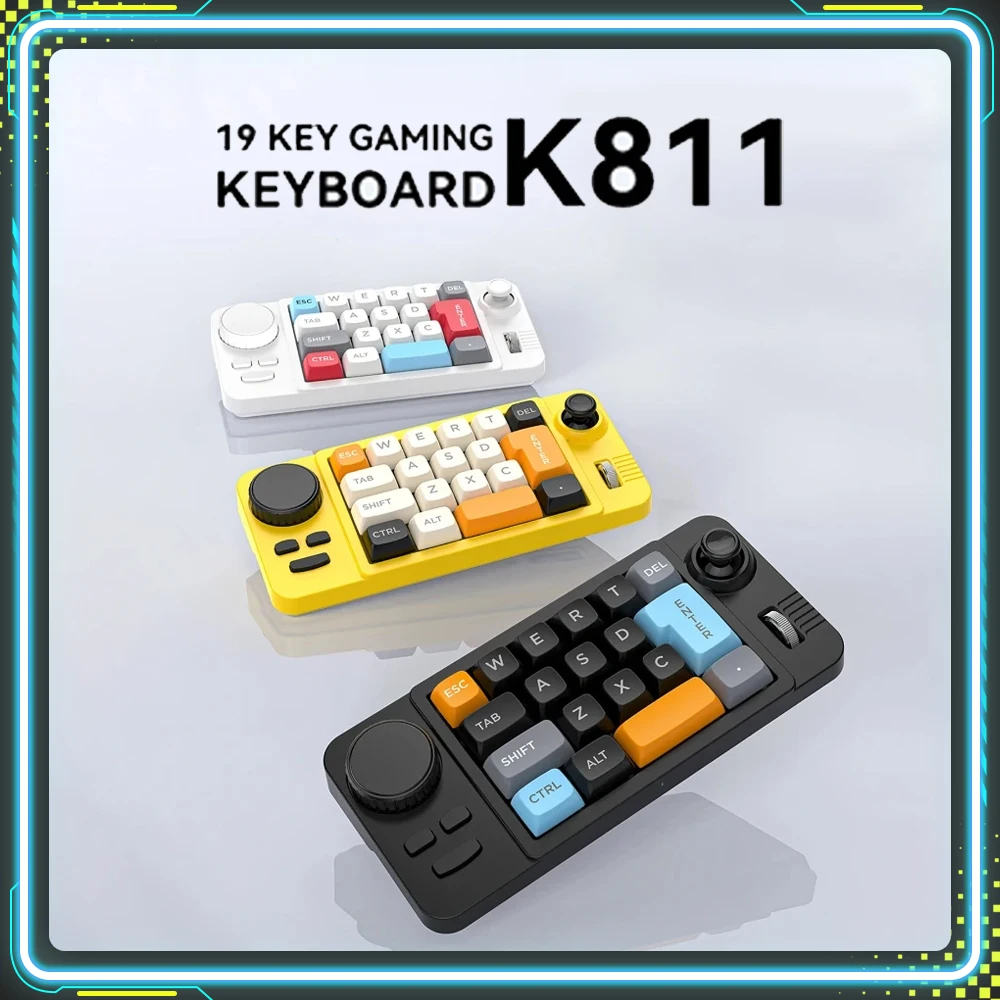 

19Keys Mini Keypad Hot Swap Game Joystick Number Volume Scroll Wheel Programmable Custom Wired Keyboard Win8/10/Mac Office Gifts