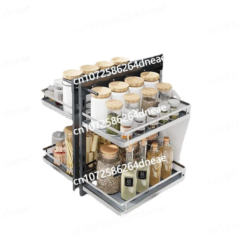 

Вращение кухонного шкафа, полностью выдвинутый угол, небольшой уголок монстров, корзина НЛО для хранения посуды, корзина для посуды, стеллаж для хранения посуды