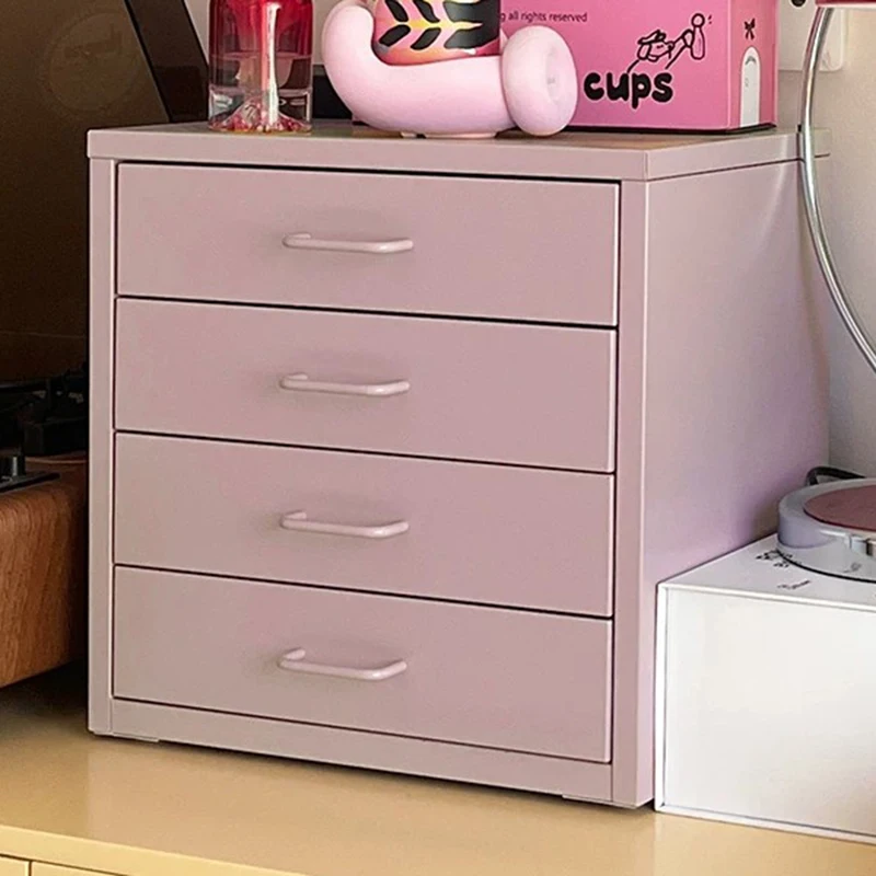Drawer Storage Locker Cosmetics Desktop Metal Cabinet 4 Layer Jewelry File Bedroom Organizer Ins Nordic Dust-proof Cabinet