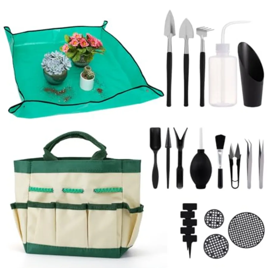 

【Spot goods】44pcs Small Gardening Tools Gifts for Women Beginners - Garden Hand Tools Set for Indoor Succulent Bonsai Plants Tr