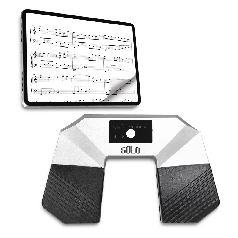 SOLO Bluetoothペダル ページめくり機 USB充電式ワイヤレス音楽ページめくり機サイレントフットペダル、Ipad Iphoneタブレットノートパソコン用