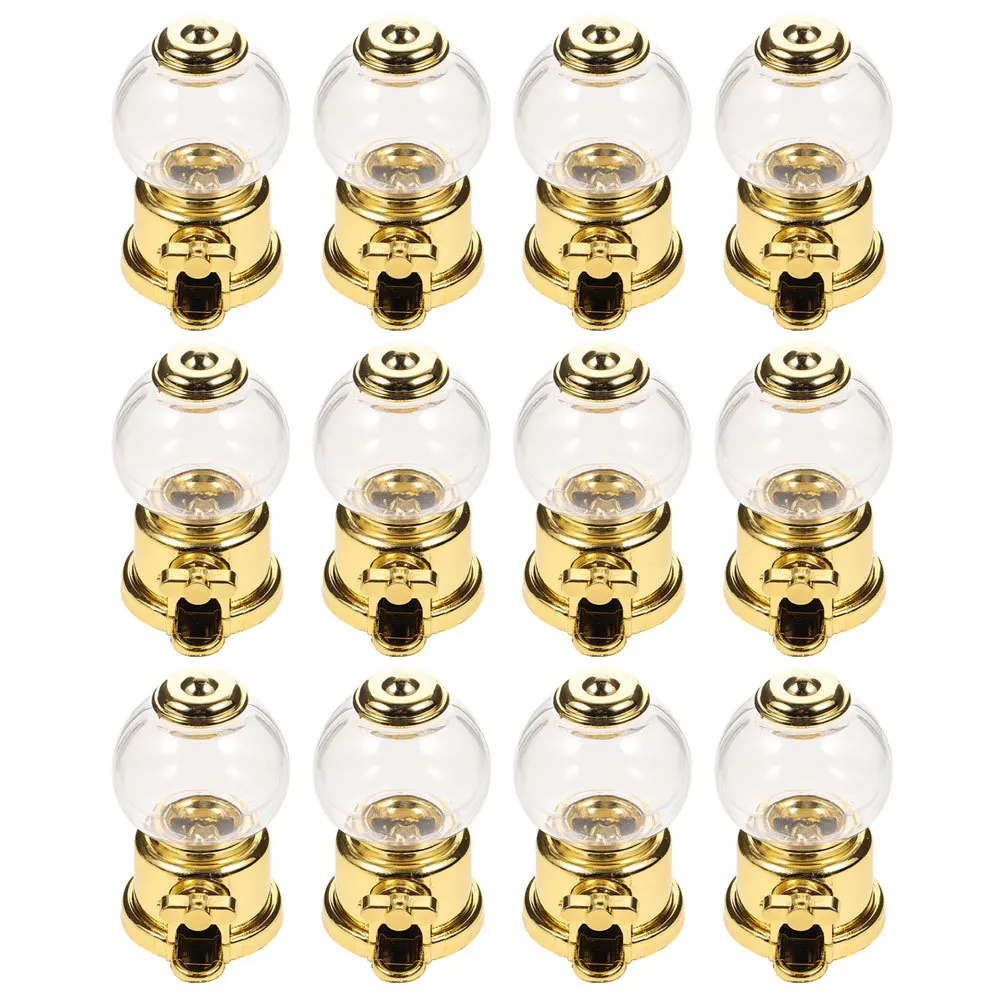 

12Pcs Compact Gumball Machine Eyecatching Design Easy Use Desktop Candy Container Candy Dispenser Mini Gumballs Machine