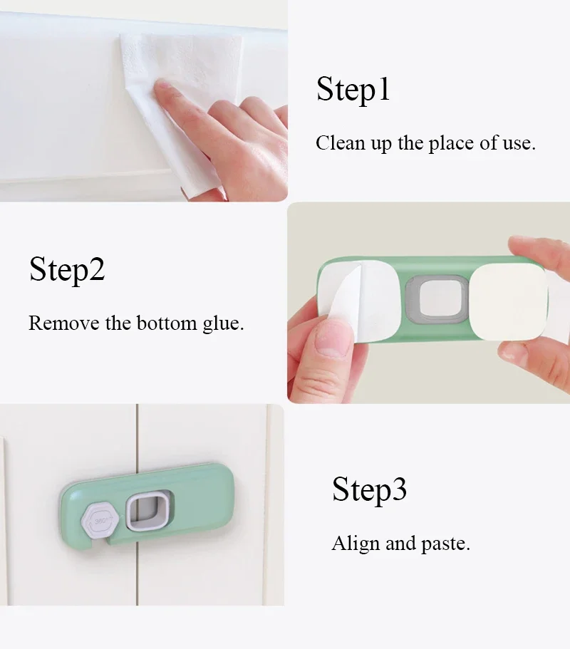 Children's Safety Cabinet Lock Drawer Door Lock Baby Anti Pinch Hand Facing Door Lock Cabinet Door Lock Safety Lock Child Lock