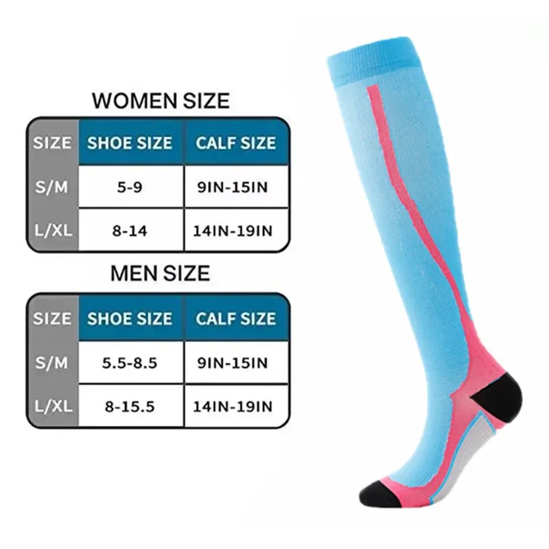 Men's Compression Socks Football Running Cycling 20-30mmhg Sports Socks Elastic Medical Pregnancy Edema Diabetes Varicose Socks