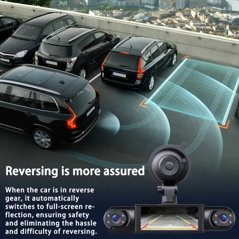 4 عدسة 360 ° داش كام صوت 1080P مسجل فيديو سيارة DVR تسجيل كاميرا الجبهة اليسرى اليمنى الرؤية الخلفية السيارات 4ch داشكام 24H وقوف السيارات #4