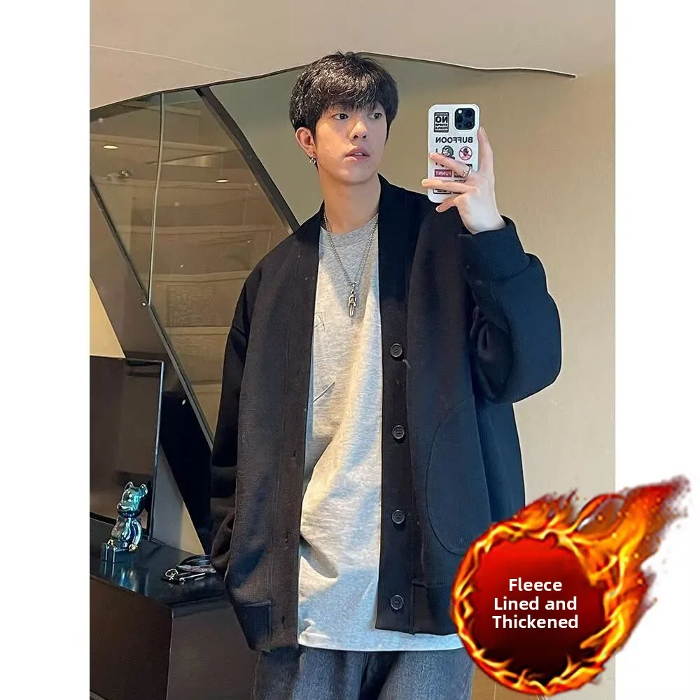 

Мужское вязаное джато Pure Bla V-Ne Lazy Sle, повседневное весенне-осеннее пальто, высококачественный кардиган с узором Tussah для пар