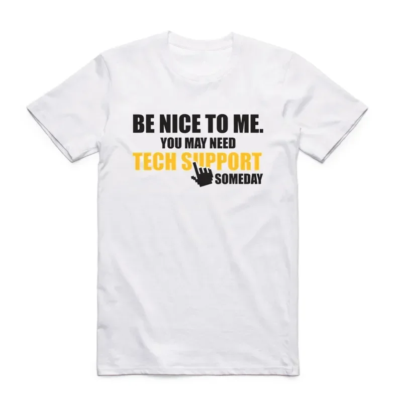 

2019 Men Print Tech Support Computer Geek Fashion Funny T Shirt Short Sleeves O-Neck Summer Casual Tshirt