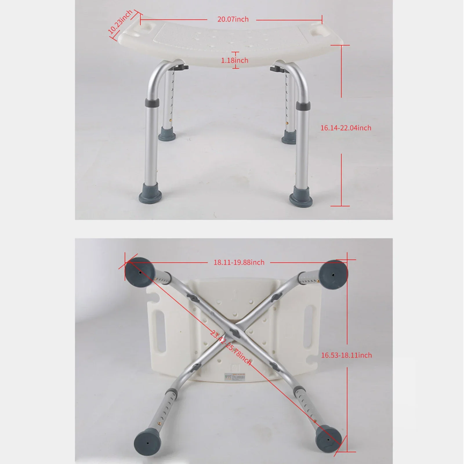 Bathroom Shower Chair Elderly Folding Bath Chair Furniture Stool Shower Bench Non-slip Bath Chair 6 Gears Height Adjustable view 5