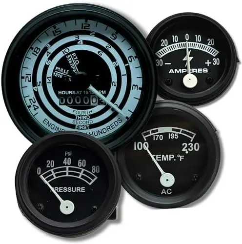 

Комплект черных приборных панелей для тракторов | Тахометр, датчик температуры, датчик уровня масла, датчик тока | Подходит для моделей 600-4000 | Сменный блок C3NN17360N