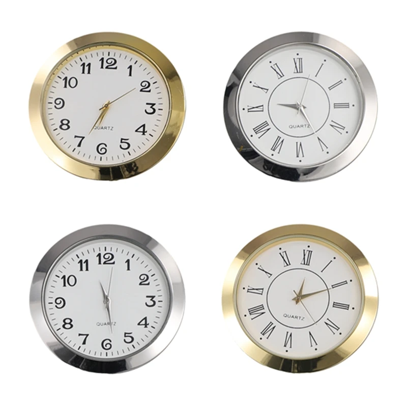 

55Mm Quartz Clock Retro Roman And Arabic Numbers Clock Simple Clock Accessories Inlaid Craft Clock