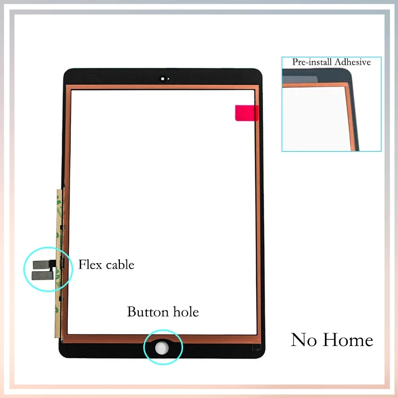 For Ipad 7th 8th 9th Digitizer Touch Screen Panel Touch Display Digitizer For Ipad7 Ipad8 Ipad9 Touch Screen Home Button Bezel