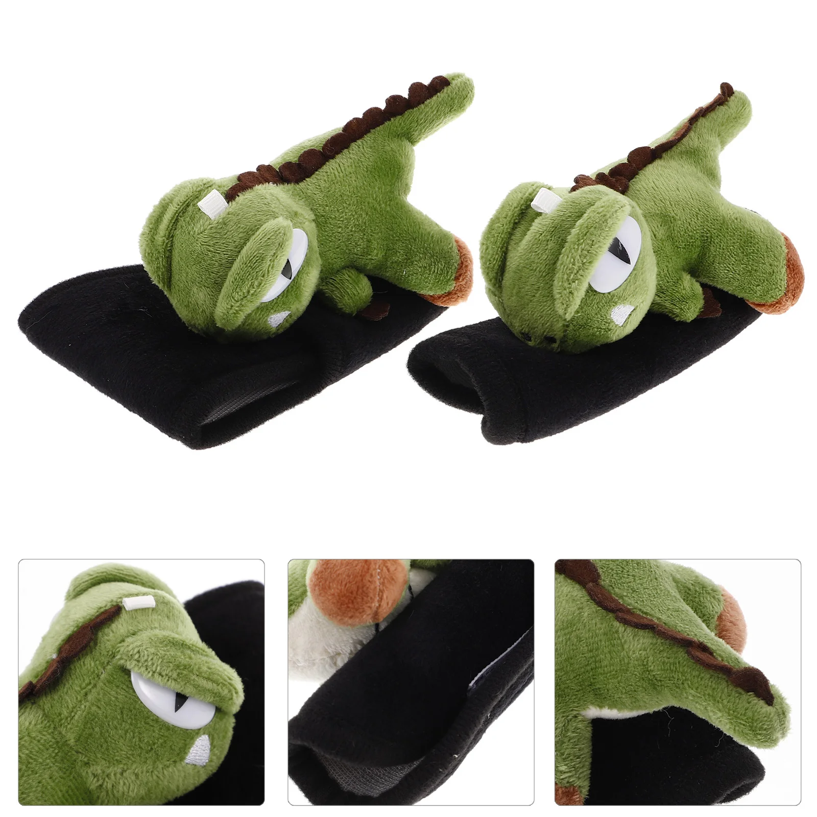 

2Pcs Car Gear Shift Knob Hoodie Cute Dinosaur Design Universal Stick Cover Winter Warm Protector Car Interior