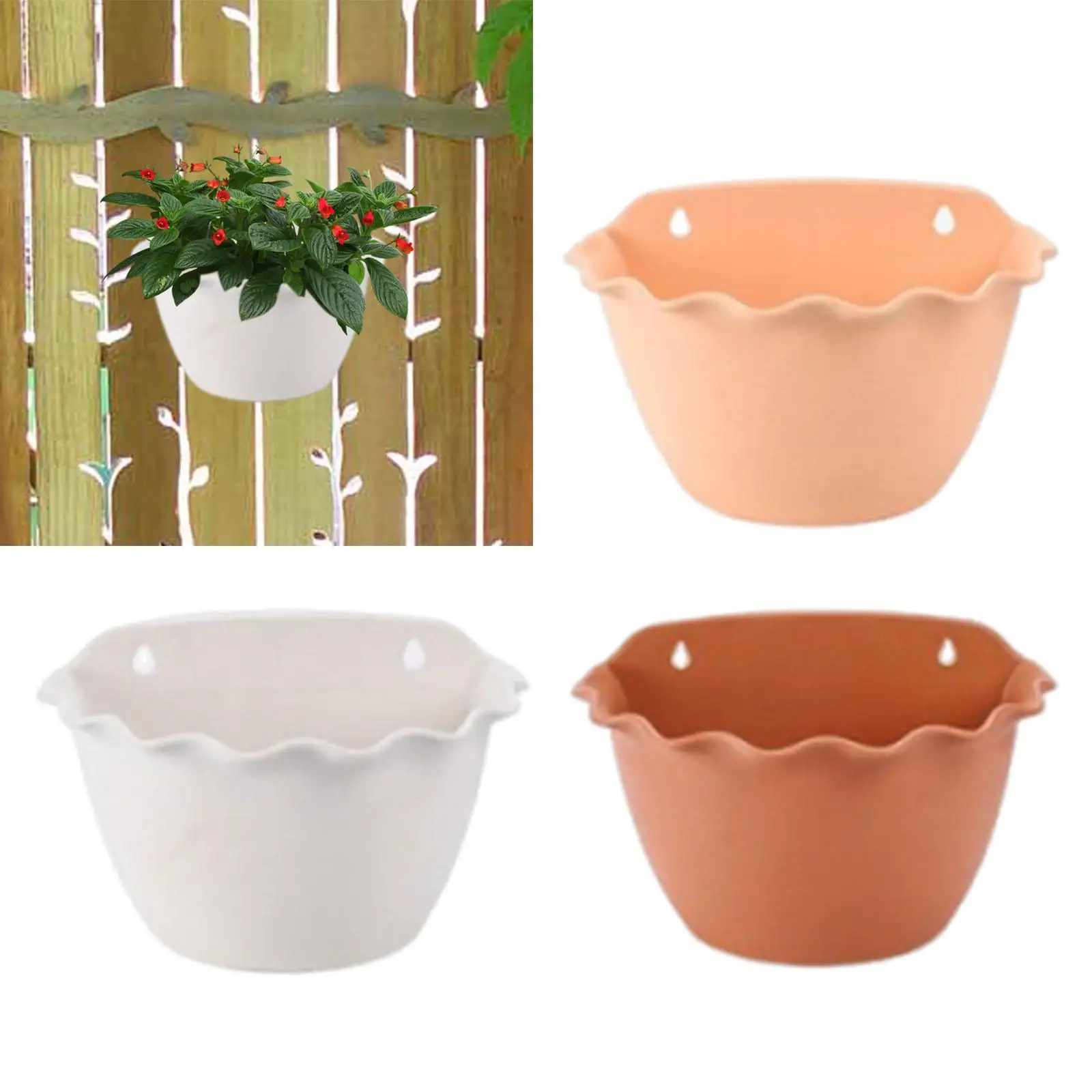 

3Pcs Wall Planter Sturdy Half Circle Shaped Lightweight Wall Flower Pot for Farmhouse Apartment Decoration Garden Outdoor Indoor