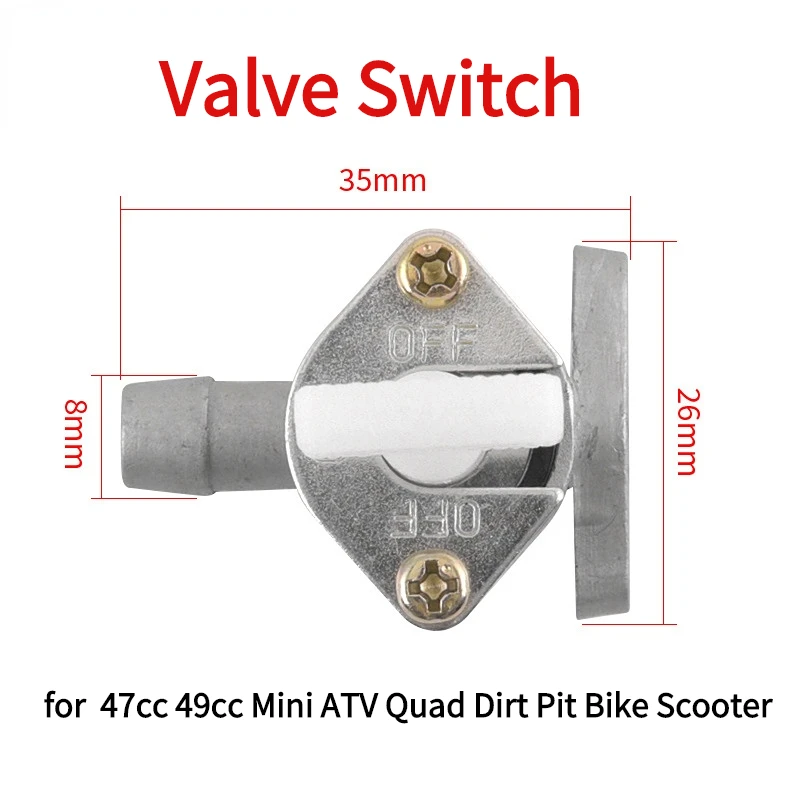 

Carburetor Fuel Tank Tap Pocket Cock Valve Switch for 2 Stroke 47cc 49cc Mini ATV Quad Dirt Pit Bike Scooter