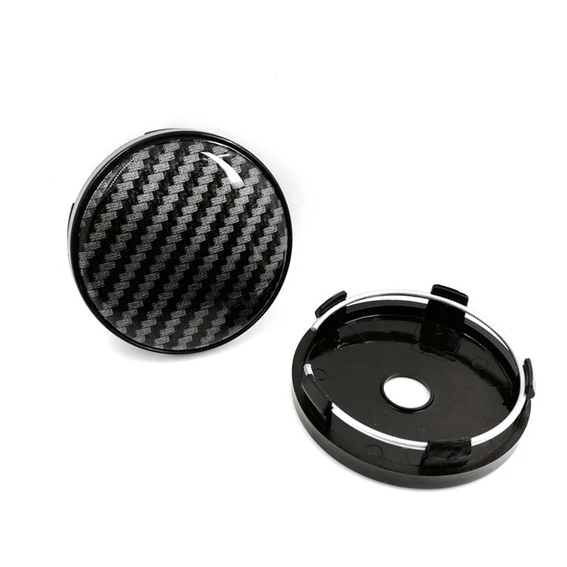 Carbon Black 57mm 58mm Car Wheel Hub Center Caps Auto Rim Dust-Proof Cover Emble