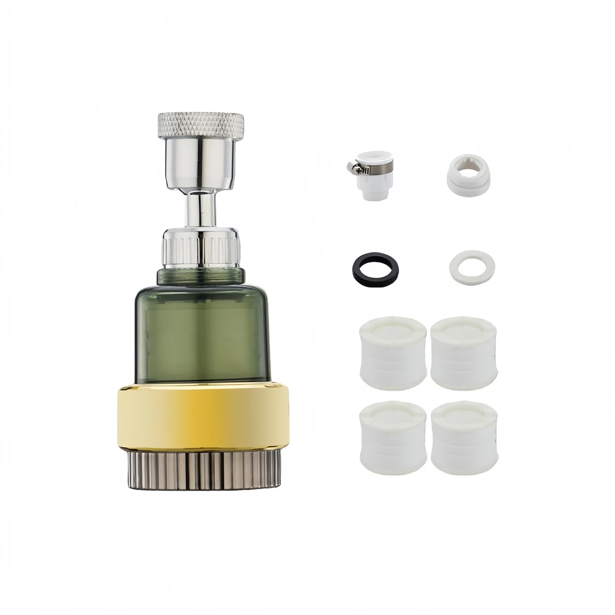 

Kitchen Faucet Extender Tap Head Booster with 360 Degree Swivel Anti Splash Filter for Clean and Organized Sink Area