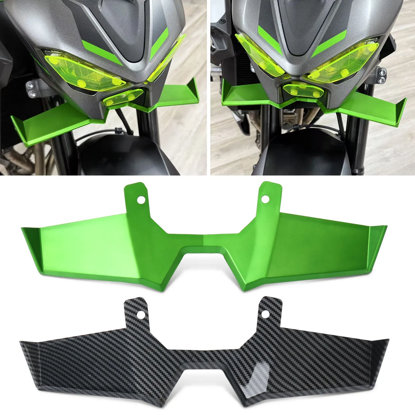 

Motorcycle Accessories Front Fairing Winglets Aerodynamic Wing Shell Cover Protection Guards Kit For Z900 Z900 SE Z 900 2025-26