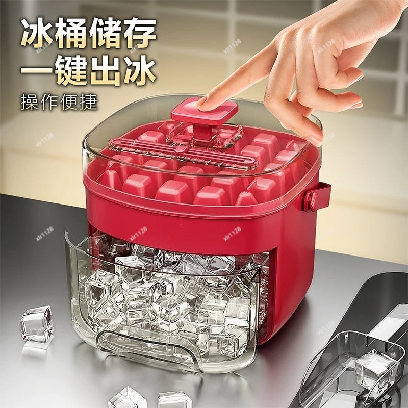

Compact Ice Maker Mold Portable Ice Storage Bucket Reusable Ice Tray for Dormitory