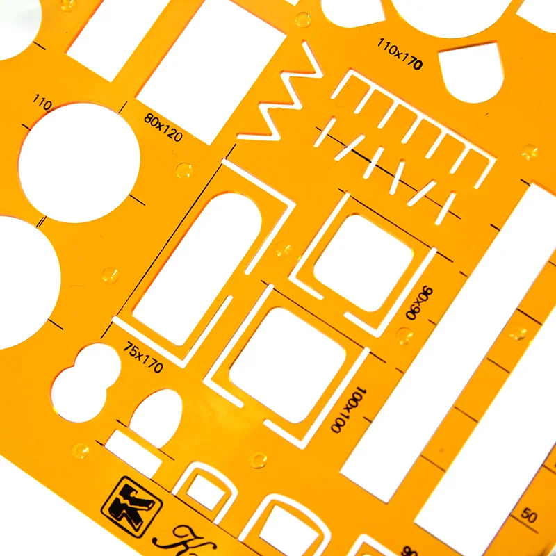 K125 interior architectural decoration furniture template design ruler concave scale 1:50 design architectural design hollowed o