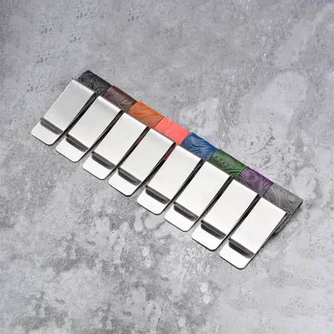 Bilashmart Genuine Leather Pen Clip Stainless Steel Pencil Cover School Student Stationery Retro Notebook Accessories