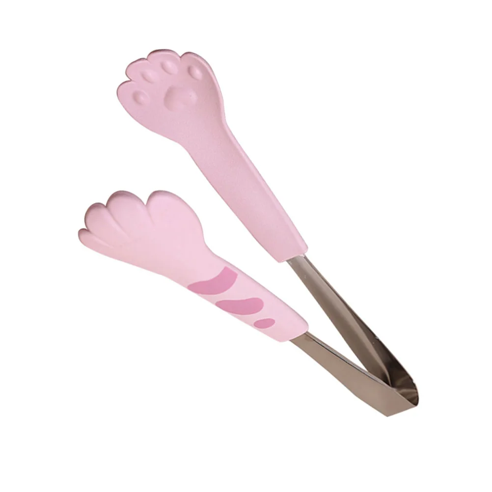 Dessert Clip Stainless Steel Food Tongs Cheesecakes Kitchen Pink Silica Gel Picnic Serving