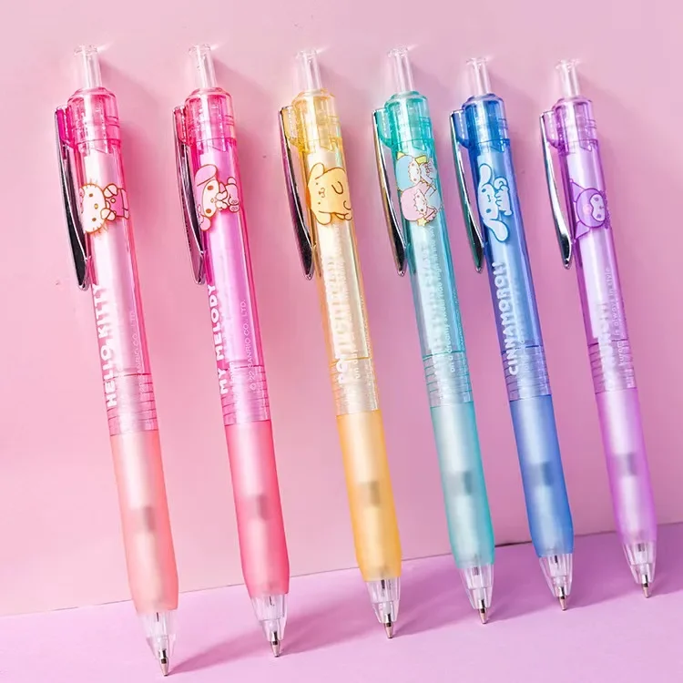 Cute  6Pcs Sanrio 0.5mm Mymelody Kuromi Cinnamoroll little twin star Automatic Pencil Kawaii Plastic Mechanical Pencils