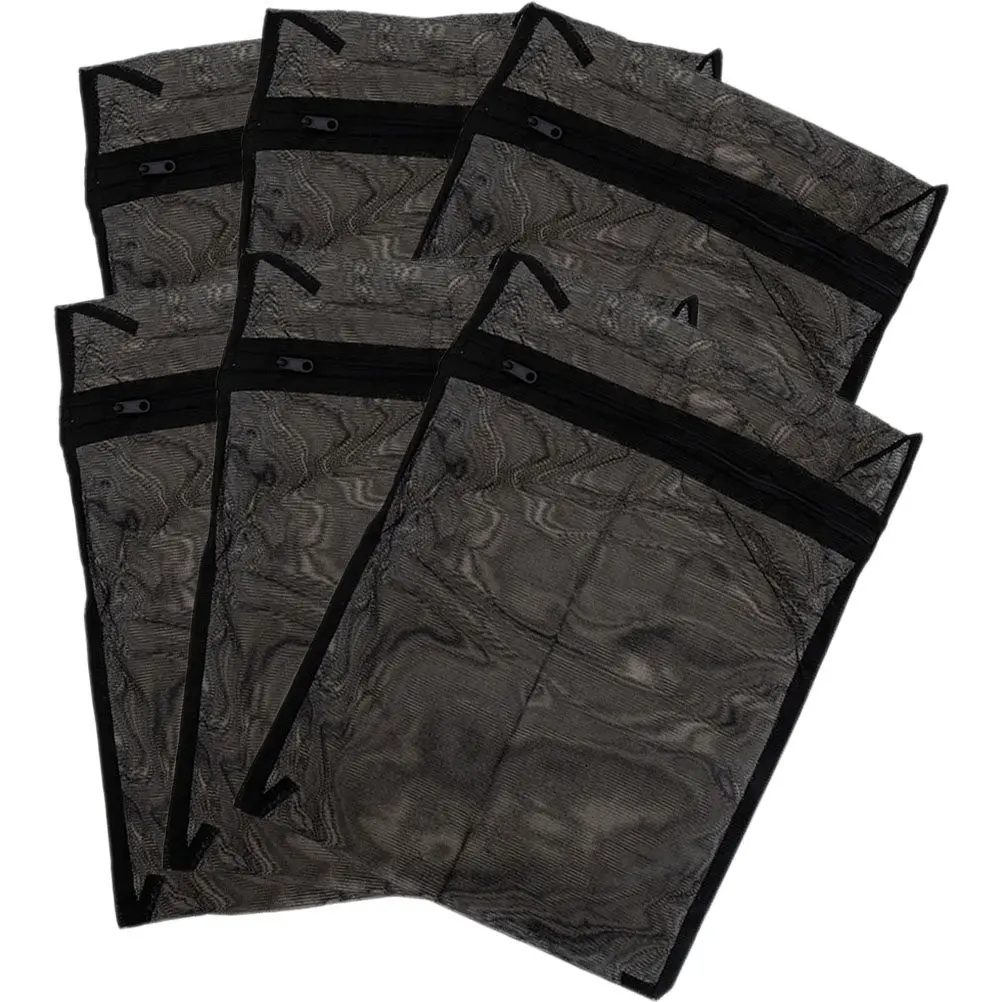 6Pcs Mesh Laundry Bags Polyester Washing Machine Protector Nets Anti-Rust Zipper Clothes Washing Pouches for Delicate Underwear