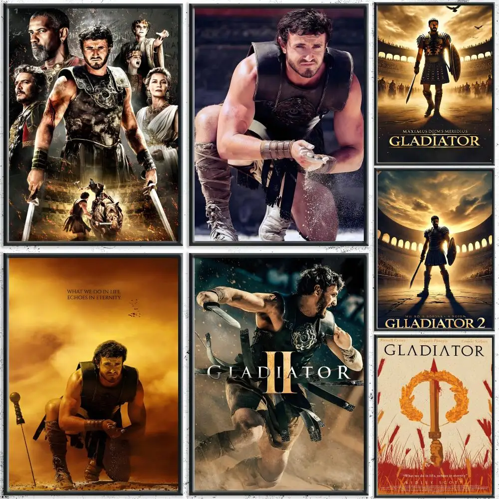 سلسلة الأفلام الكلاسيكية المصارع اللوحة الخط HD قماش المشارك تجعد الحرة مقاوم للماء جميع الفضاء جدار ديكور #1