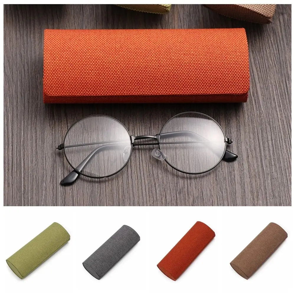 Anti-fall Pressure Linen Folding Eyewear Case Glasses Cases Oval Eye Glasses Holder Spectacle Case Reading Glasses