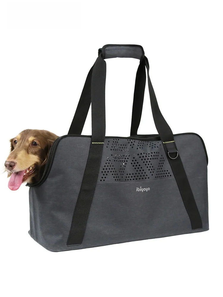 

Сумка-переноска Ibeyaya для животных: портативная, прочная, дышащая, большая вместимость, для маленьких собак (тигровик, такса), сумка-тоут для путешествий с питомцами