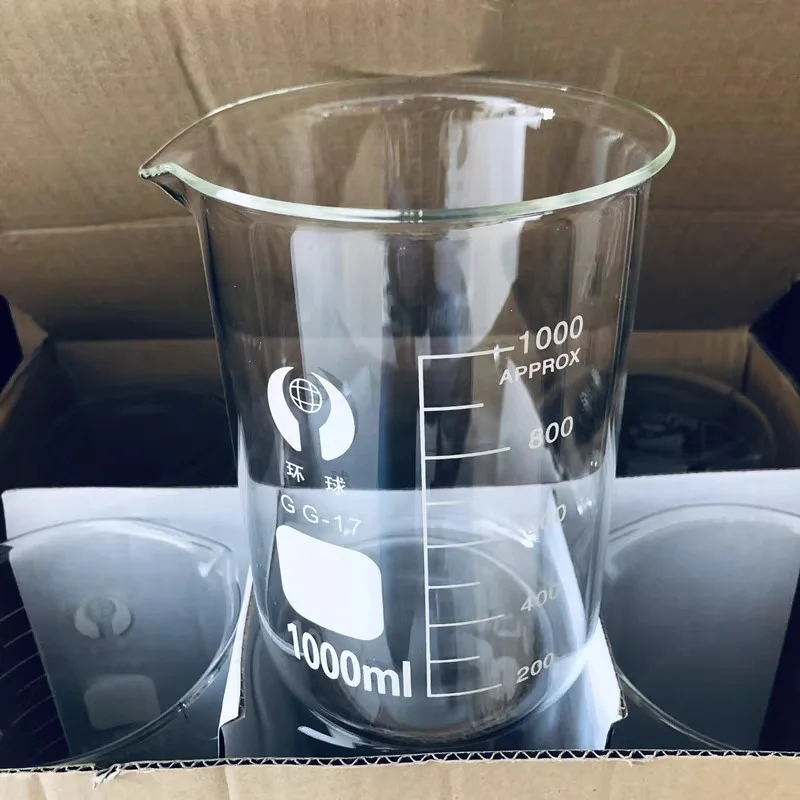 1 Set Lab Borosilicate GLass Beaker All Sizes Chemical Experiment Laboratory Equipment