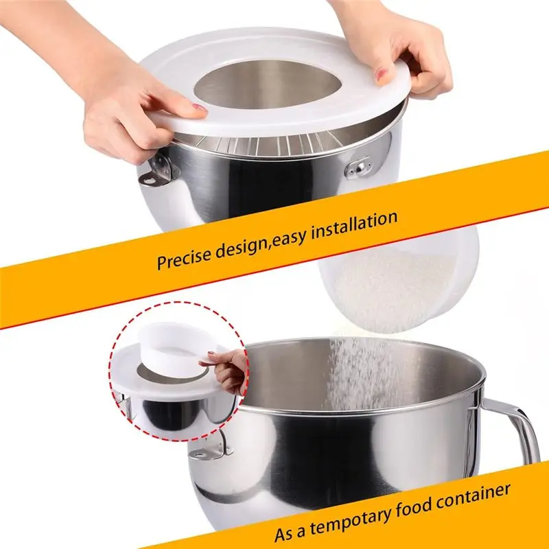 LICE-2PCS Mixer Bowl Lid Covers For Kitchenaid 5.5-6QT Bowls Stand Mixer Splash Guard Lids Prevent Ingredients From Spilling