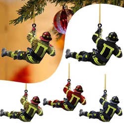 Creative Acrylic Pendant Unique Home Decoration Fire-Themed Firefighter Pendant Lightweight Christmas Pendant For Home Decor New