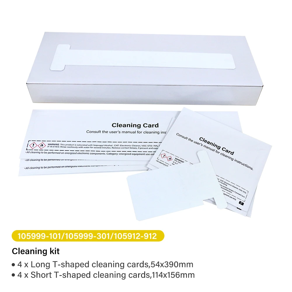 105999-101 105999-302 105999-301 cleanning kit 4 short and 4 long T-shaped cleaning cards for zebra ZXP1 ZXP3 ZXP8 card printers