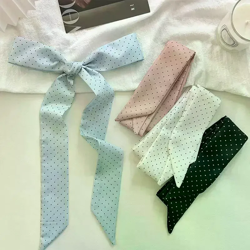 

Women Scarf 190x4.5cm Polka Dot, Long Narrow Ribbon Headband Choker Streamer for Lady Accessories - Fashion & Versatile