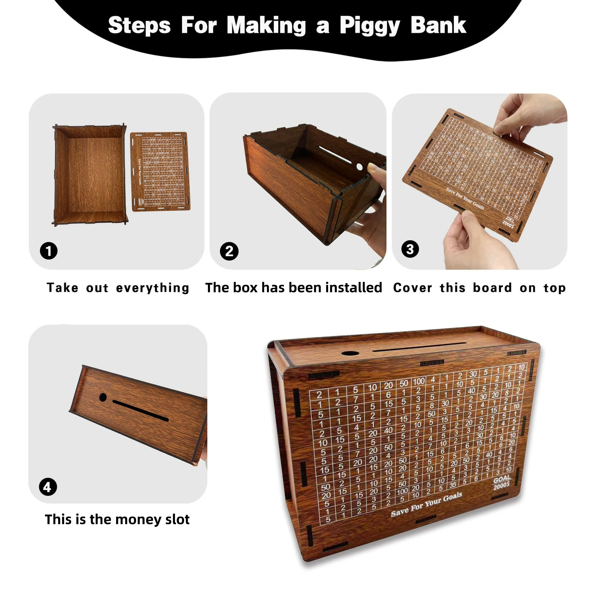 Wooden Jigsaw Puzzle Cat-shaped Irregular Puzzle Pieces Educational Game Birthday Xmas Gifts for Cat Lovers Money Box Home Decor