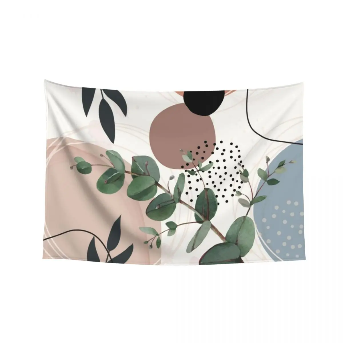 

Eucalyptus Branch Abstract Watercolor Tropical Boho Minimalist Art warm earthy tones pastel colors solid soft gradient Tapestry