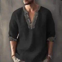 Retro men's 3D printed long sleeved T-shirt, oversized navigation top T-shirt, men's clothing, punk streetwear