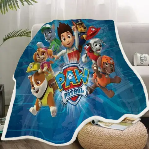 Paw Patrol Kids Nap Cover Blanket Rug Skin-friendly Soft and Non-fluffy High Cartoon Shawls Cute Anime Figure Patrol Canine Gift