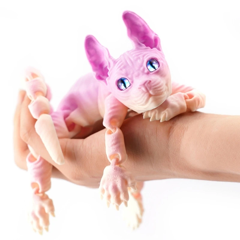 Quirky Unique Hairless Cats Kitten Figurine Adorable Gift for Dashboard Prank Toy Party Gag Toy Hairless Cats Photo Props